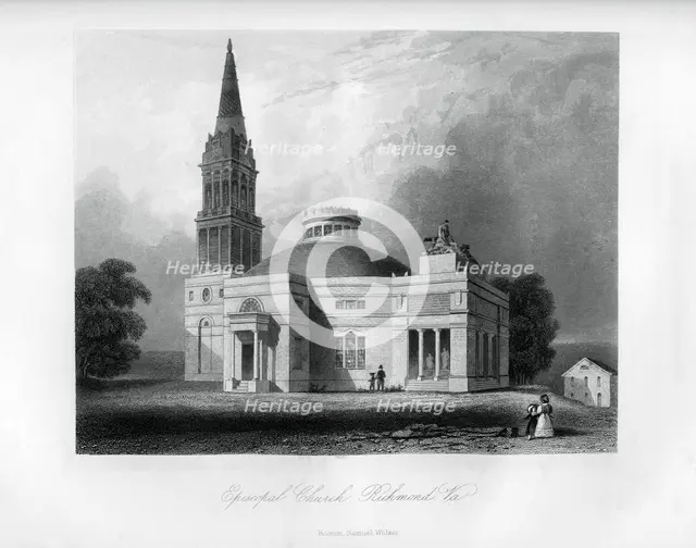 Episcopal Church, Richmond, Virginia, USA, 1855. Artist: Unknown