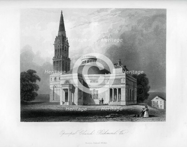 Episcopal Church, Richmond, Virginia, USA, 1855. Artist: Unknown