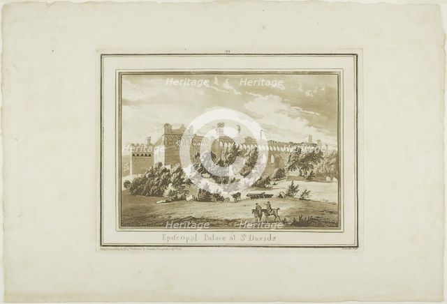 Episcopal Palace at St. Davids, from Twelve Views in Aquatinta from Drawings taken...South Wales, 17 Creator: Paul Sandby.