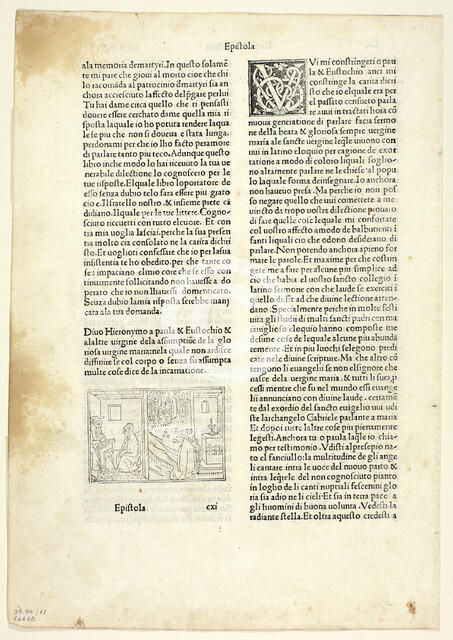 Epistle CXI to Paula and Eustochio from Epistolae (Letters of Saint Jerome), Plate 47..., 1929. Creators: Unknown, Lorenzo de Rossi, Wilhelm Ludwig Schreiber.