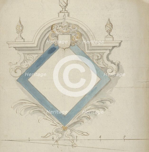 Epitaph with Lozenge-Shaped Panel, ca. 1683. Creator: Anon.