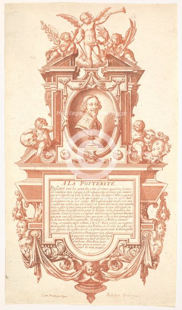Epitaph and Portrait of Jacques Callot, 1635-36. Creator: Abraham Bosse.