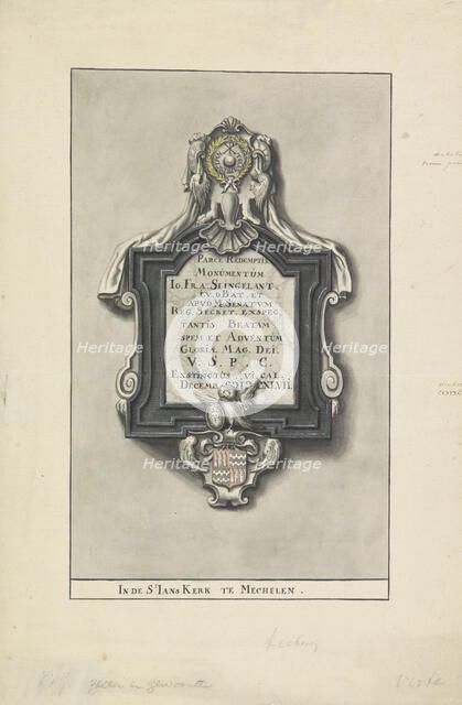 Epitaph of IO. Fr. A Slingelant, 1647 or later.  Creator: Anon.
