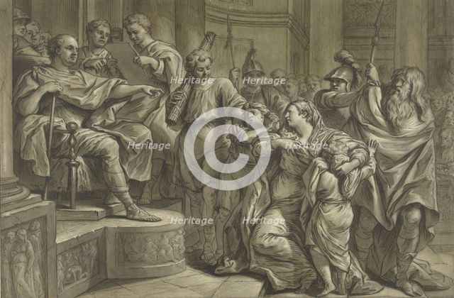 Eponina asks Vespasian for mercy for Sabinus, 1726-1783. Creator: Blaise Nicolas Lesueur.