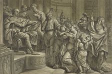 Eponina asks Vespasian for mercy for Sabinus, 1726-1783. Creator: Blaise Nicolas Lesueur