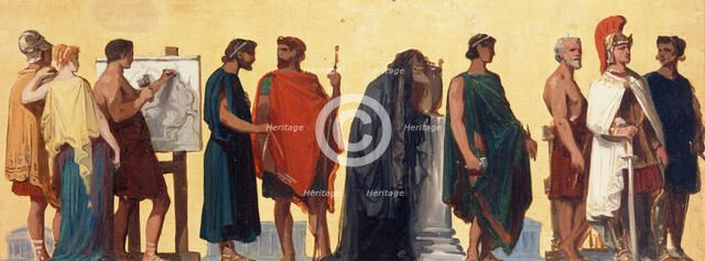 Epoque grecque : Esquisse pour la salle de dessin de l'école des garçons de la rue Dombasle..., 1879 Creator: Joseph Aubert.