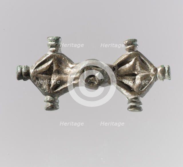 Equal-Arm Brooch with Cross Decoration, Frankish, 7th-8th century. Creator: Unknown.