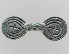 Equal-Arm Brooch with Cross Decoration, Frankish, 7th-8th century. Creator: Unknown