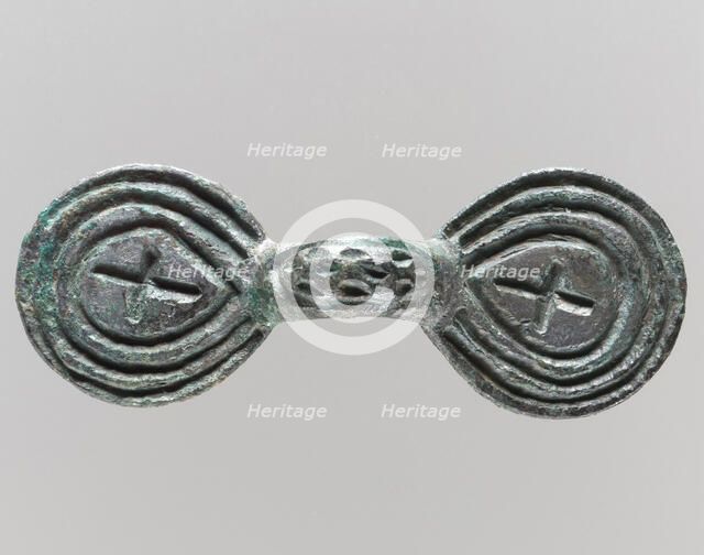 Equal-Arm Brooch with Cross Decoration, Frankish, 7th-8th century. Creator: Unknown.