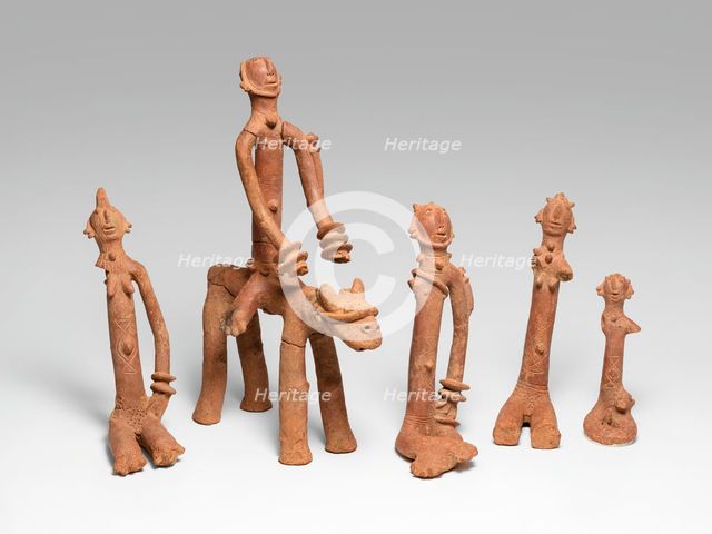 Equestrian and Four Figures, Mali, Probably late 12th/15th century. Creator: Unknown.