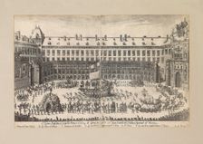 Equestrian ballet in the courtyard of the Vienna Hofburg ..., 1667. Creator: Anonymous