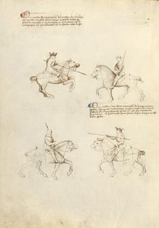 Equestrian Combat with Lance and Sword; Fior di Battaglia, about 1410. Creator: Fiore Furlan dei Liberi da Premariacco