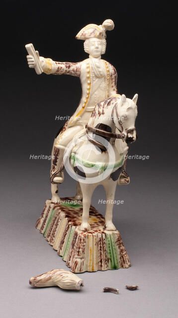 Equestrian Figure, Staffordshire, 1750/65. Creator: Staffordshire Potteries.