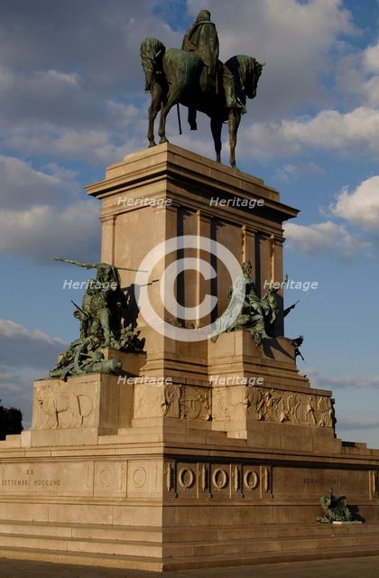 Equestrian monument dedicated to Giuseppe Garibaldi, Piazza Garibaldi, Rome, Italy, 2009.  Creator: LTL.