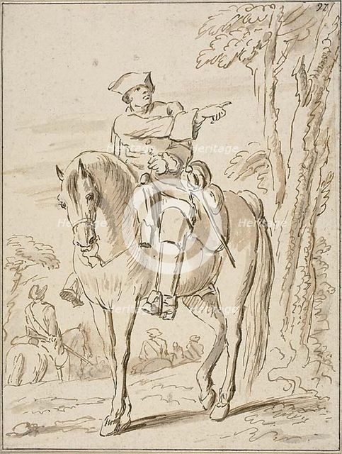 Equestrian Pointing Left, n.d. Creator: Charles Parrocel.