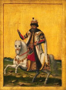Equestrian portrait of the Tsar Michail I Fyodorovich of Russia (1596-1645), c. 1650-1660. Creator: Anonymous