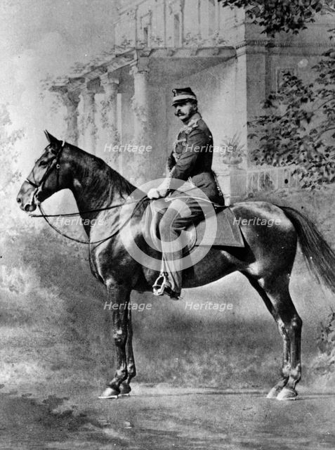 Equestrian portrait of Tsar Alexander II of Russia, c1861-c1865. Artist: Unknown