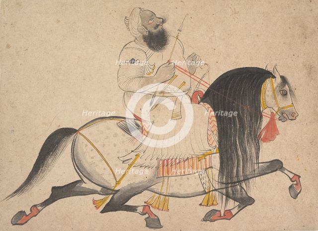 Equestrian Portrait of a Noble, ca. 1775. Creator: Bakhta.