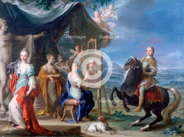'Equestrian Portrait of a Nobleman.. as Protector of the Arts', c1699-1748. Artist: Ignaz Stern