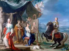 Equestrian Portrait of a Nobleman.. as Protector of the Arts c1699-1748. Artist: Ignaz Stern