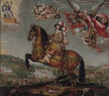 Equestrian Portrait of Alberte-Barbe d'Ernécourt, Dame de Saint-Baslemont, c.1630. Creator: Deruet, Claude (1588-1660)