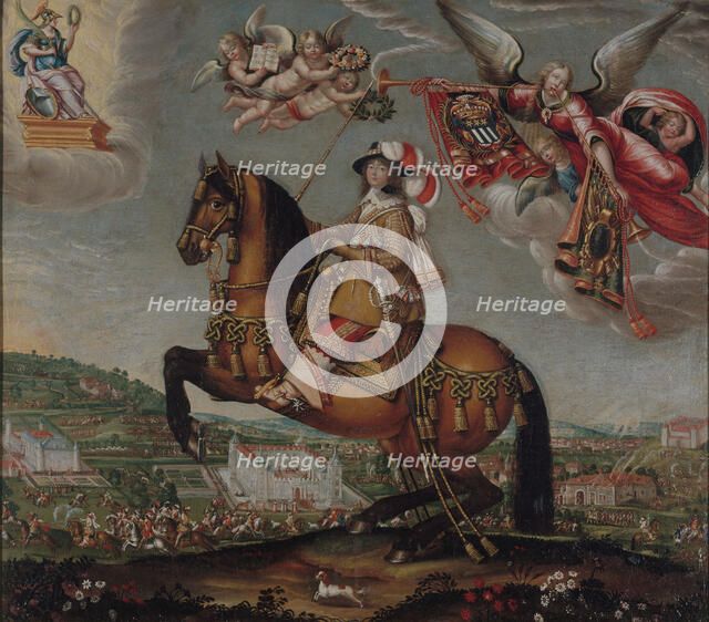 Equestrian Portrait of Alberte-Barbe d'Ernécourt, Dame de Saint-Baslemont, c.1630. Creator: Deruet, Claude (1588-1660).