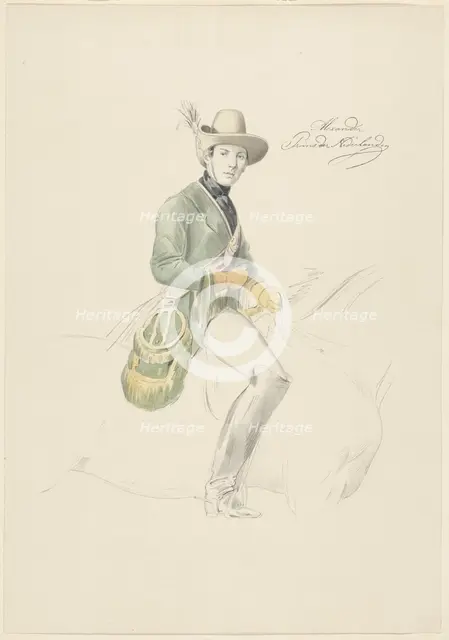Equestrian portrait of Alexander I, Prince of the Netherlands, 1843-1871. Creator: Willem Daniel de Vignon van Alphen.