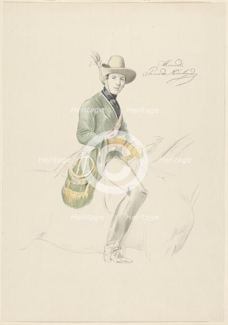 Equestrian portrait of Alexander I, Prince of the Netherlands, 1843-1871. Creator: Willem Daniel de Vignon van Alphen.
