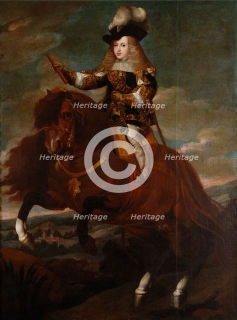 Equestrian Portrait of Charles II of Spain, 1671. Creator: Herrera Barnuevo, Sebastian de (1619-1671).