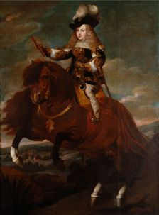 Equestrian Portrait of Charles II of Spain, 1671. Creator: Herrera Barnuevo, Sebastian de (1619-1671)
