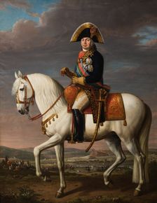 Equestrian Portrait of Dom John VI (1767-1826), King of Portugal, Brazil and the Algarves. Creator: Delerive, Nicolas-Louis-Albert (1755-1818)