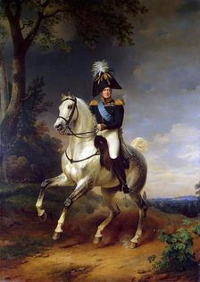 Equestrian Portrait of Emperor Alexander I (1777-1825), 1837. Creator: Franz Kruger
