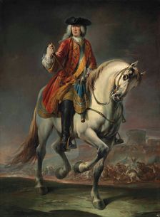Equestrian portrait of Field Marshal Count Johann Matthias von der Schulenburg (1661-1747), 1737. Creator: Nogari, Giuseppe (1699-1763)