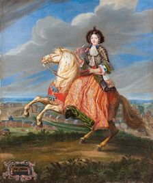 Equestrian portrait of Françoise Madeleine Claude de Saint-Géran, 1675-1680. Creator: Parrocel, Joseph (1646-1704)