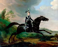 Equestrian Portrait of Grand Prince Alexander Nikolayevich (1818-1881), 1832. Creator: Franz Kruger
