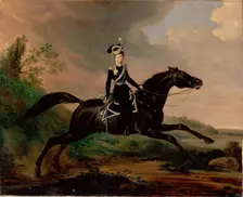 Equestrian Portrait of Grand Prince Alexander Nikolayevich (1818-1881), 1832. Artist: Krüger, Franz (1797-1857)
