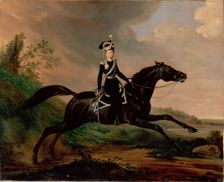 Equestrian Portrait of Grand Prince Alexander Nikolayevich (1818-1881), 1832. Artist: Krüger, Franz (1797-1857)