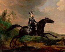 Equestrian Portrait of Grand Prince Alexander Nikolayevich, 1832. Creator: Franz Kruger