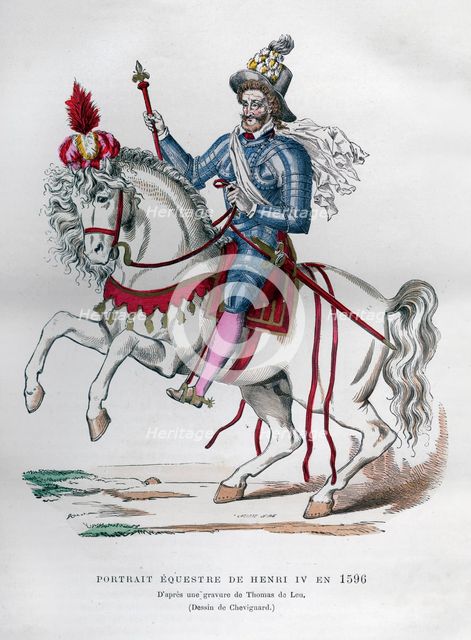 Equestrian portrait of Henry IV of France in 1596, (1882-1884).Artist: Chevignard
