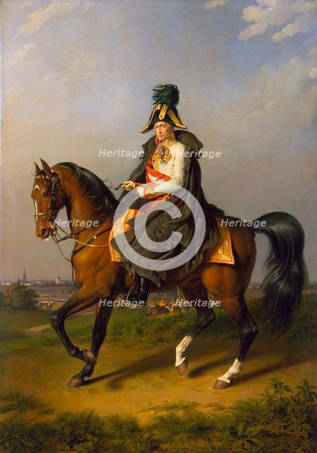 Equestrian Portrait of Holy Roman Emperor Francis II', (1768-1835), 1832. Creator: Krafft, Johann Peter (1780-1856).