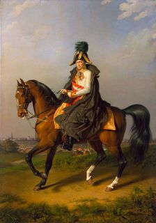 Equestrian Portrait of Holy Roman Emperor Francis II (1768-1835), 1832. Creator: Krafft, Johann Peter (1780-1856)