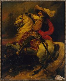 Equestrian portrait of Josias, count of Rantzau (1609-1650), marshal of France, c1834. Creator: Jean Alaux