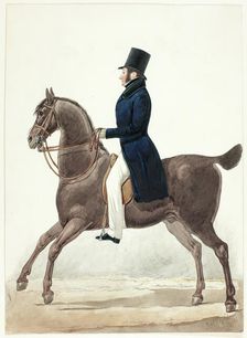 Equestrian Portrait of Man in Profile, n.d. Creator: Richard Dighton