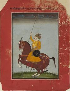 Equestrian portrait of Maharaja Zorawar Singh of Bikaner, 1835-1840