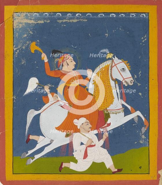 Equestrian portrait of Maharana Bhim Singh of Mewar, c1785. Artist: Unknown.