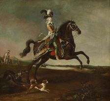 Equestrian Portrait of Marie Antoinette (1755-1793), Archduchess of Austria and Queen of..., 1783. Creator: Brun de Versoix, Louis-Auguste (1758-1815)