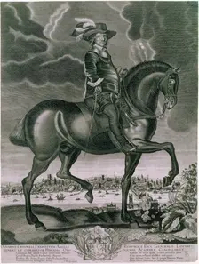 Equestrian portrait of Oliver Cromwell, c1655. Creator: Albert Haelwegh