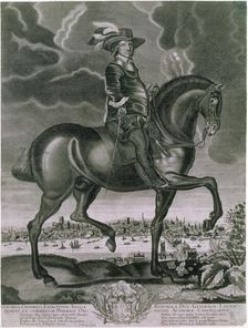 Equestrian portrait of Oliver Cromwell, c1655. Creator: Albert Haelwegh