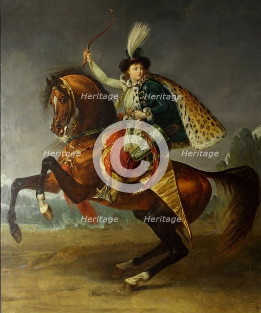 Equestrian portrait of Prince Boris Nikolayevich Yusupov (1794-1849), 1809. Artist: Gros, Antoine Jean, Baron (1771-1835)