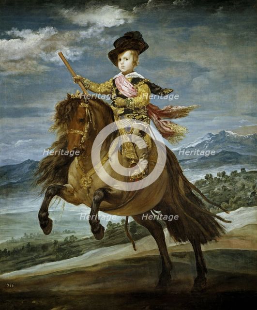 Equestrian Portrait of Prince Balthasar Charles, c. 1635. Artist: Velàzquez, Diego (1599-1660)